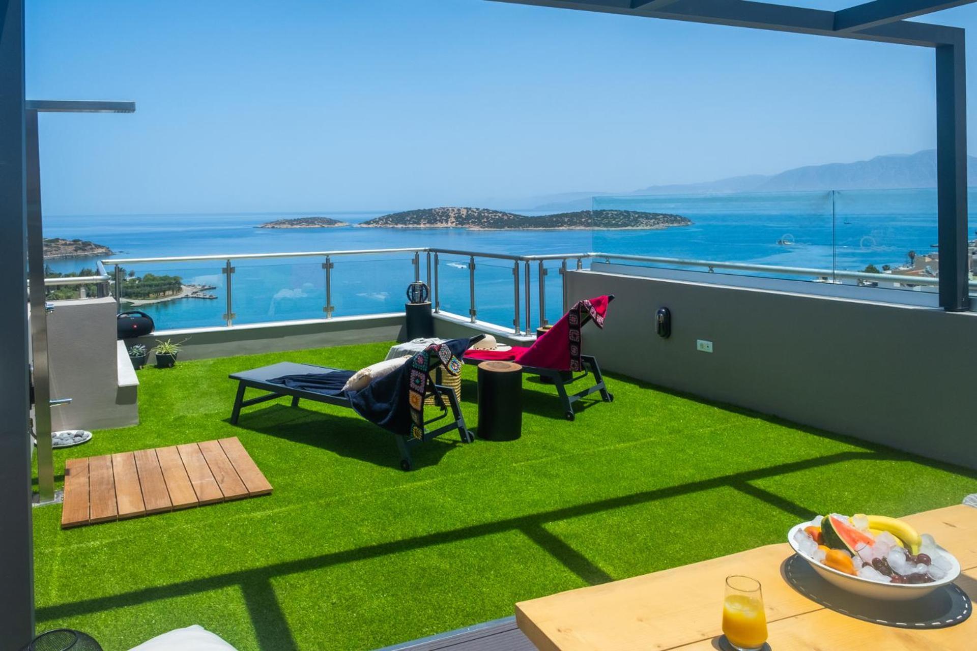 Thea Panoramic Sea View Apartment Agios Nikolaos Exterior foto