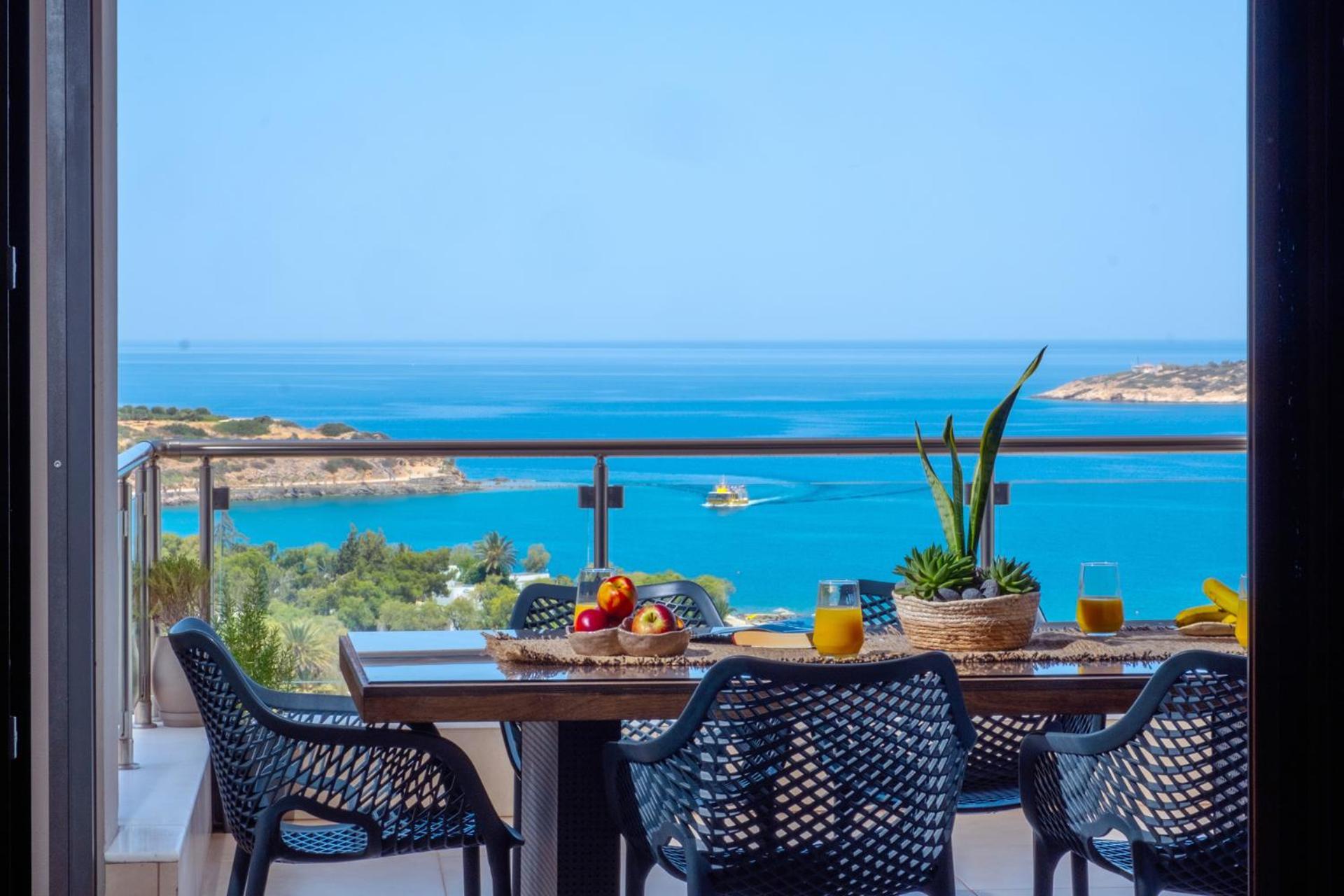 Thea Panoramic Sea View Apartment Agios Nikolaos Exterior foto